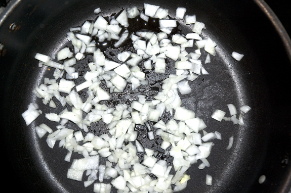 Onions cooking in pan
