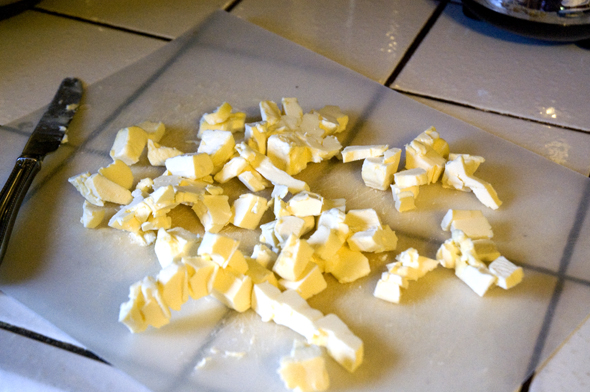 vegan butter cut into pieces