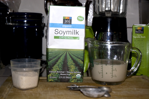 whole wheat flour and soy milk