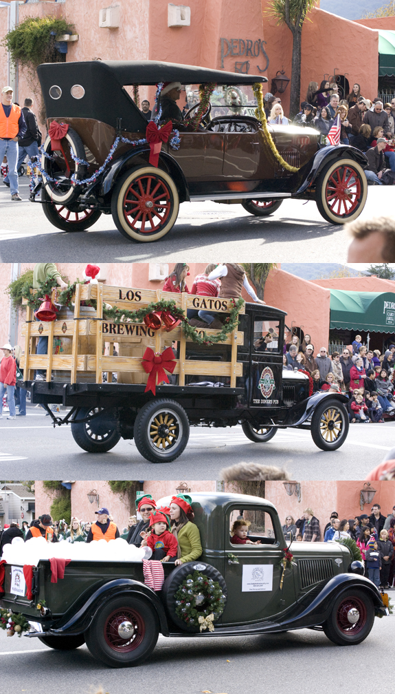 old cars in parade