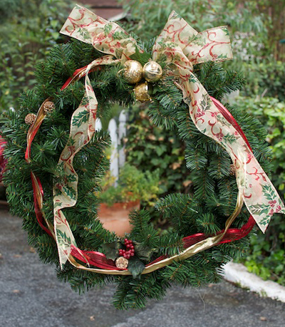 small decorated Christmas wreath