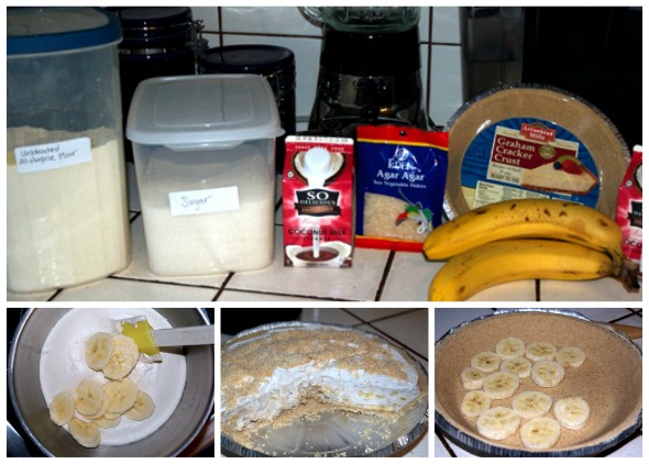 ingredients for vegan banana cream pie