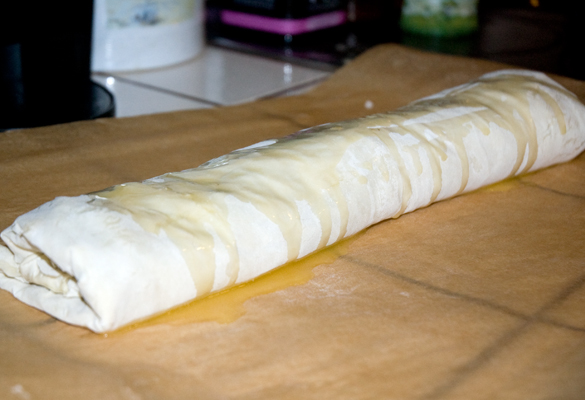 rolled phyllo dough