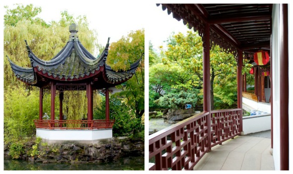 chinese garden collage