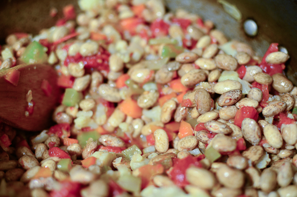 beans with veggies added