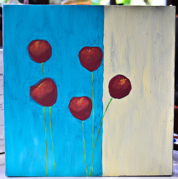 red poppies canvas
