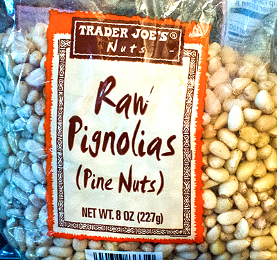 raw pignolias (pine nuts)