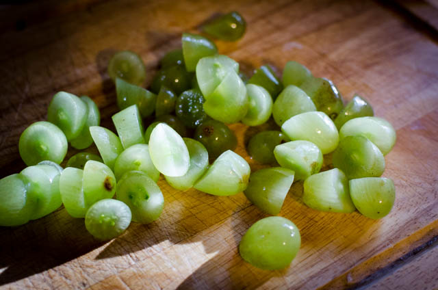 chopped green grapes