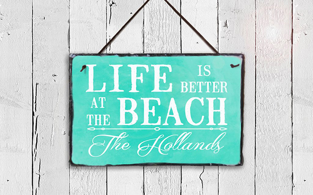 life at beach plaque