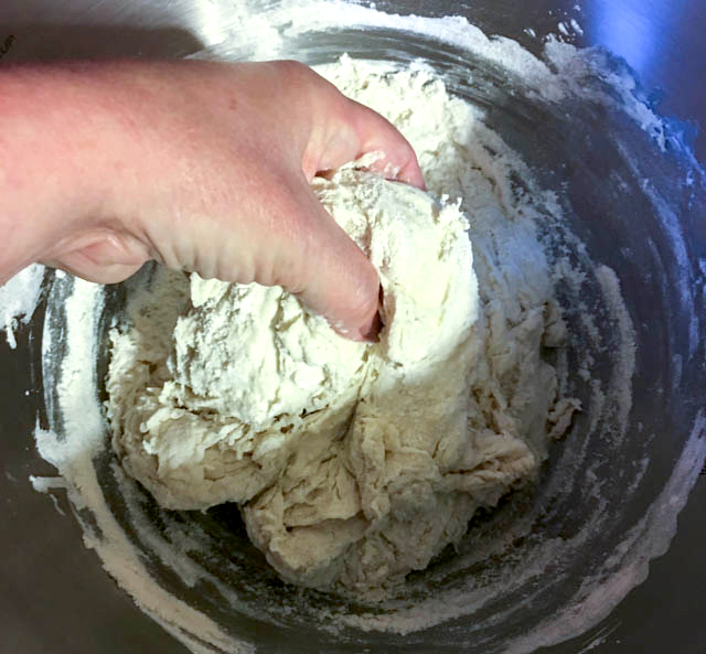 kneading dough by hand
