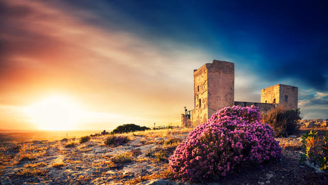 Ancient Castle at sunset
